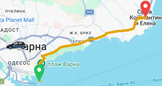 Карта на маршрута в София