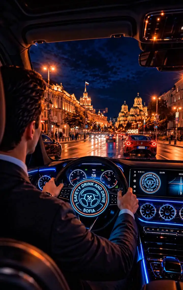 Шофьор на Drink and Drive Sofia зад волана през нощта в София